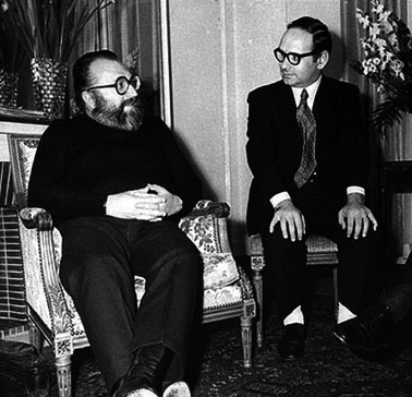 Morricone avec Sergio Leone dans les années 60.