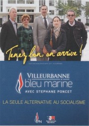 Affiche du FN Villeurbanne pour les municipales 2014