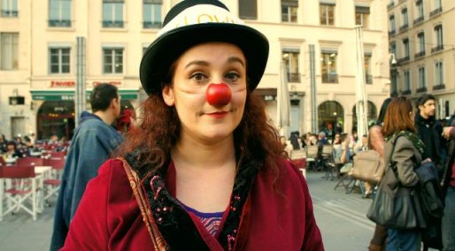 Mathilde, clown lyonnaise, est intermittente depuis 11 ans. Crédits : Camille ROMANO/Rue89Lyon