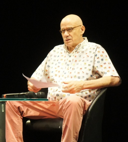 James Ellroy en conférence aux Quais du Polar. © Aude David / Rue89Lyon