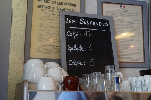 La liste des produits en attente à la crêperie Praline et Fleur de Sel ©Laura Daniel