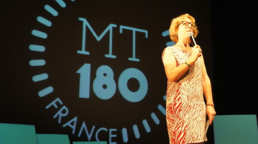 Geneviève Fioraso, secrétaire d'Etat en charge de l'Enseignement supérieur et de la Recherche, lors du concours de "Ma Thèse en 180 secondes", à Lyon, le 10 juin 2014.