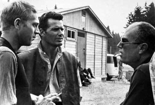 McQueen, Garner et John Sturges (La Grande Evasion).