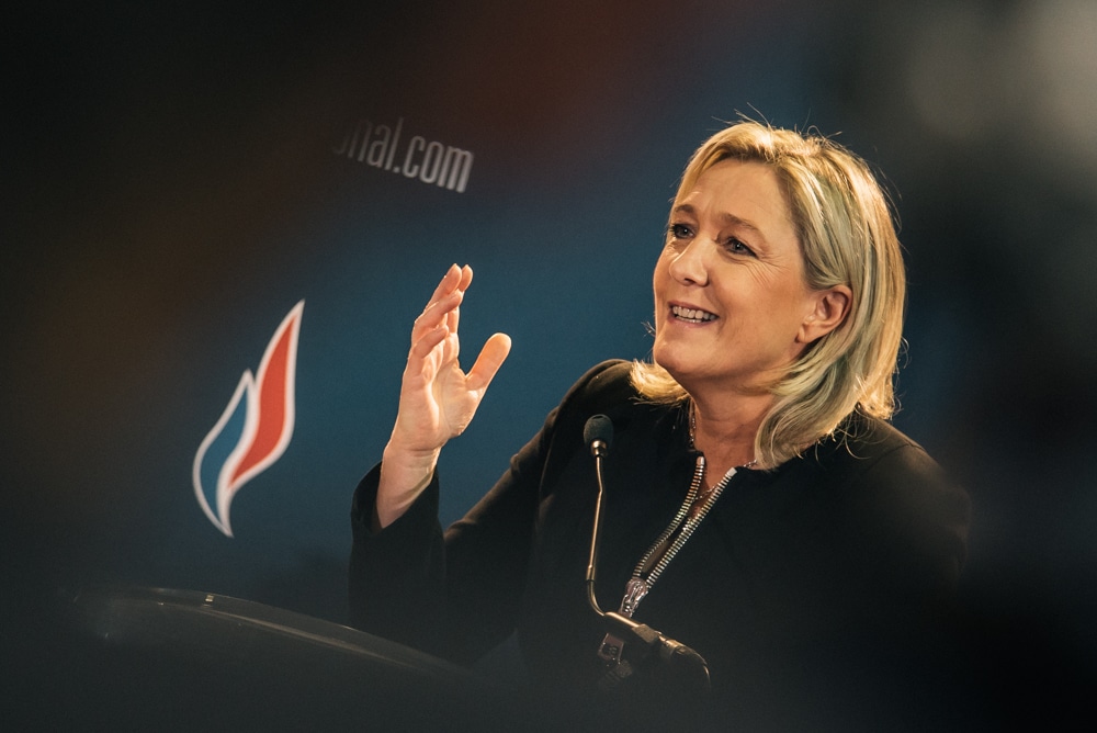 Marine Le Pen au 15è Congrès du Front national à Lyon, les 29 et 30 novembre 2014. Crédit FCaterini-Inediz/Rue89Lyon.