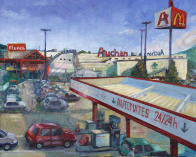 La vie Auchan. Brunel et Girard 2002. Huile sur toile (81 cm x 65 cm). Source : www.conisme.com