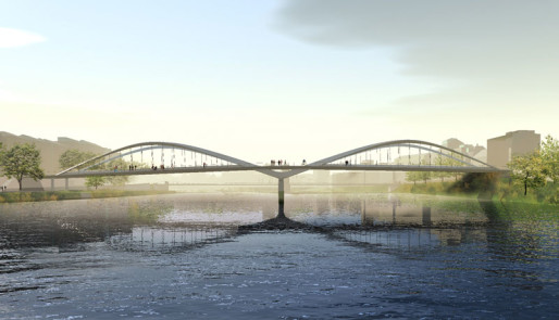 Le nouveau pont Schuman. © Explorations Architecture