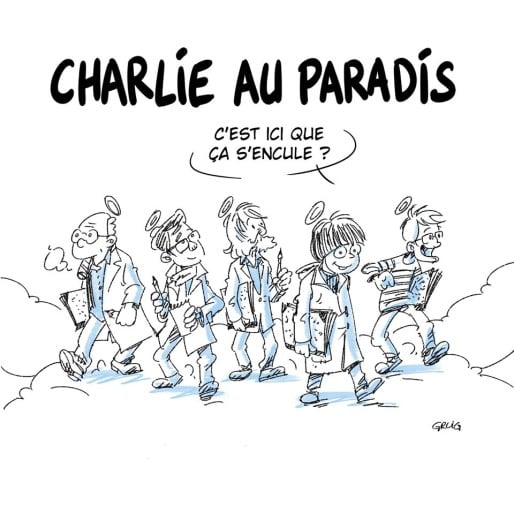 Dessin issu du journal pirate lyonnais "Charlie Héros".