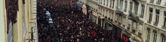 La Marche républicaine du dimanche 11 janvier 2015 à Lyon. Crédit : Bernardo.