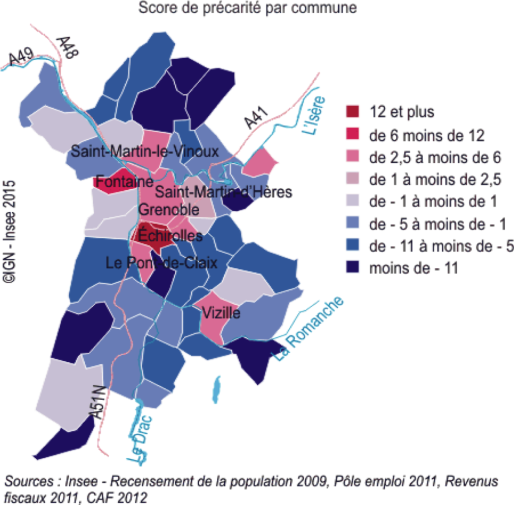 La précarité dans l'agglomération grenobloise © INSEE Rhone-Alpes