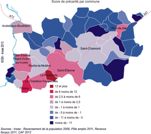 La précarité dans la métropole stéphanoise © INSEE Rhône-Alpes