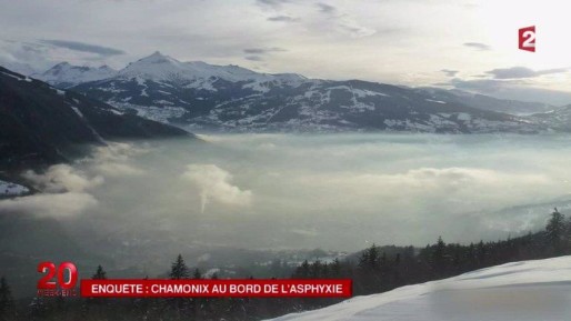 Vallée de l'Arve sous une épaisse couche de pollution, capture d'image du reportage de France2