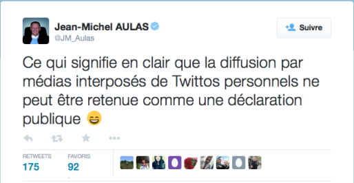 Capture d'écran d'un tweet de Jean-Michel Aulas