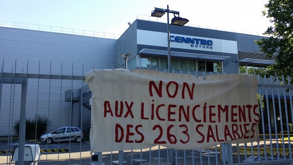 L'entrée de l'usine Cenntro Motors à Gerland le 25 juin 2015. ©LB/Rue89Lyon