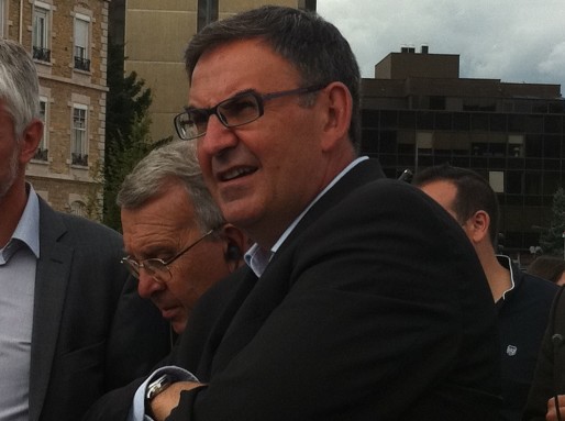 David Kimelfeld, lors de la traditionnelle visite de chantiers de Gérard Collomb (septembre 2015).