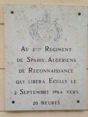 Plaque commémorative d'Écully ©DR