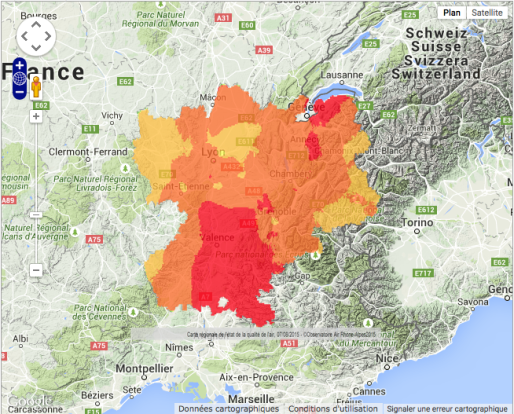 Capture d'écran Air Rhône-Alpes