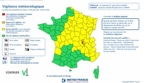 Capture d'écran Météo France