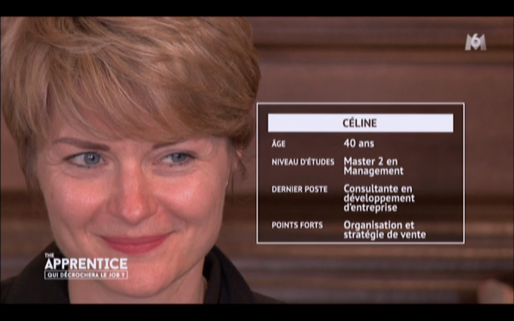 Céline, candidate éliminée lors de la première émission de The Apprentice / Capture d'écran