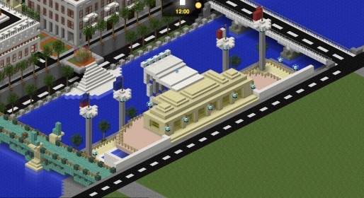 Les piscine du Rhône sur Minecraft. Capture d'écran