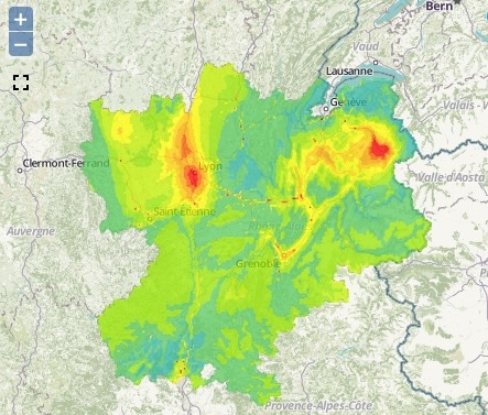 Pollution aux particules fines ce vendredi 4 décembre. Capture d'écran Air Rhône-Alpes
