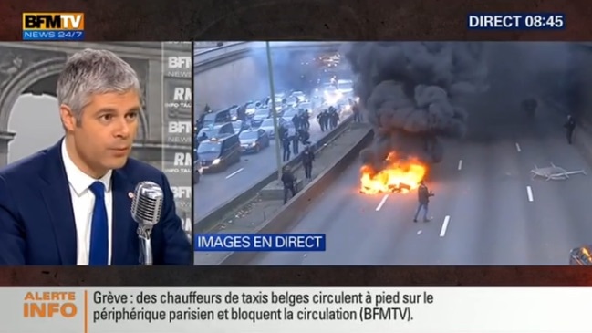 Le 26 janvier, Laurent Wauquiez une nouvelle fois au micro de Jean-Jacques Bourdin, sur BFMTV/RMC. Capture d'écran