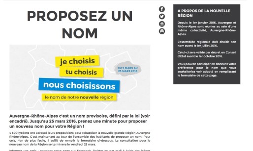 Slogan de la campagne de consultation du conseil régional. Capture d'écran