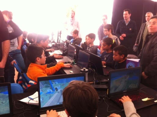 L'atelier Minecraft, pour sensibiliser les parents aux jeux-vidéos. DR.