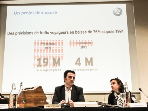 Le Lyon-Turin est basé sur "des projections erronnées" selon le maire de Grenoble Eric Piolle (EELV) et sa première adjointe Elisa Martin (PG). Crédit : V.G. / Rue89Lyon