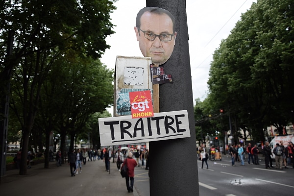 Un message laissé à Jean Macé en fin de manifestation.© SS Rue89Lyon