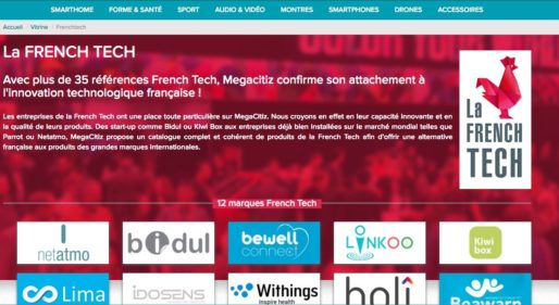 La page French Tech du site e-commerce lyonnais Mégacitiz. Capture d'écran