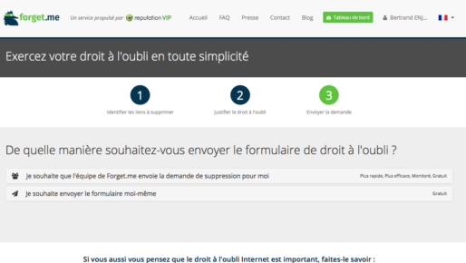 Capture d'écran forget.me