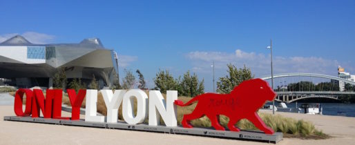 La statue Only Lyon à la Confluence, devant le musée, photographiée en septembre 2016. ©LB/Rue89Lyon
