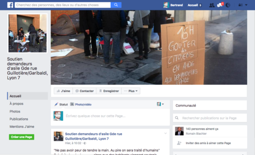 Capture d'écran de la page Facebook du collectif citoyens