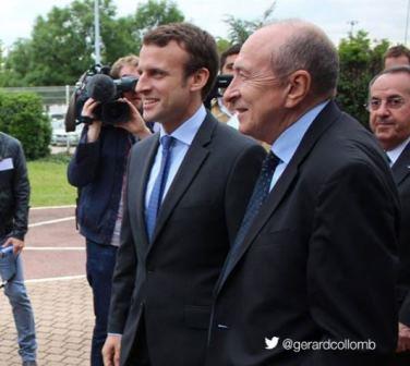 Emmanuel Macron et Gérard Collomb lors ds Jeco 2016. Photo compte Twitter de Gérard Collomb.