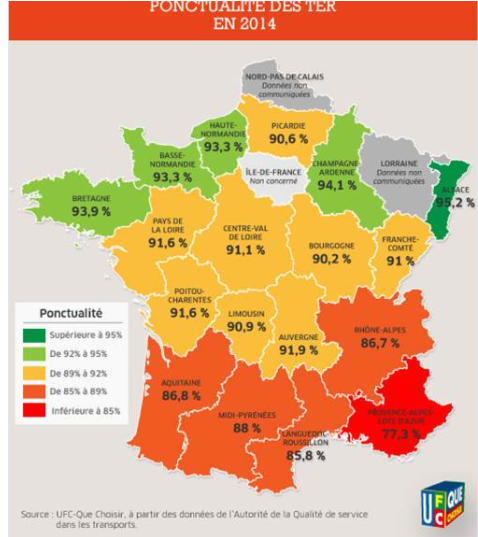 Taux de ponctualité en 2014