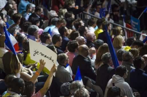 Supporters lors du meeting d'Emmanuel Macron le 4 février au palais des sports de Lyon. ©Léo Germain/Rue89Lyon