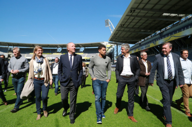 Laurent Wauquiez en visite au stade de rugby de Clermont-Ferrand ©DR