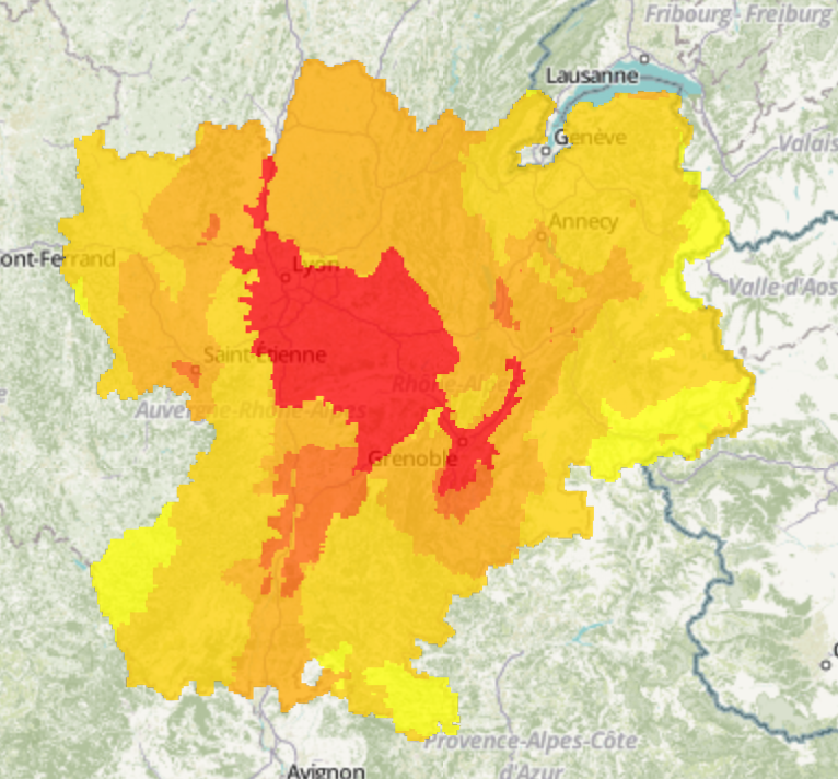 Les bassins grenoblois et de Lyon Nord-Isère sont touchés par un pic de pollution à l'ozone ce mardi 20 juin. 