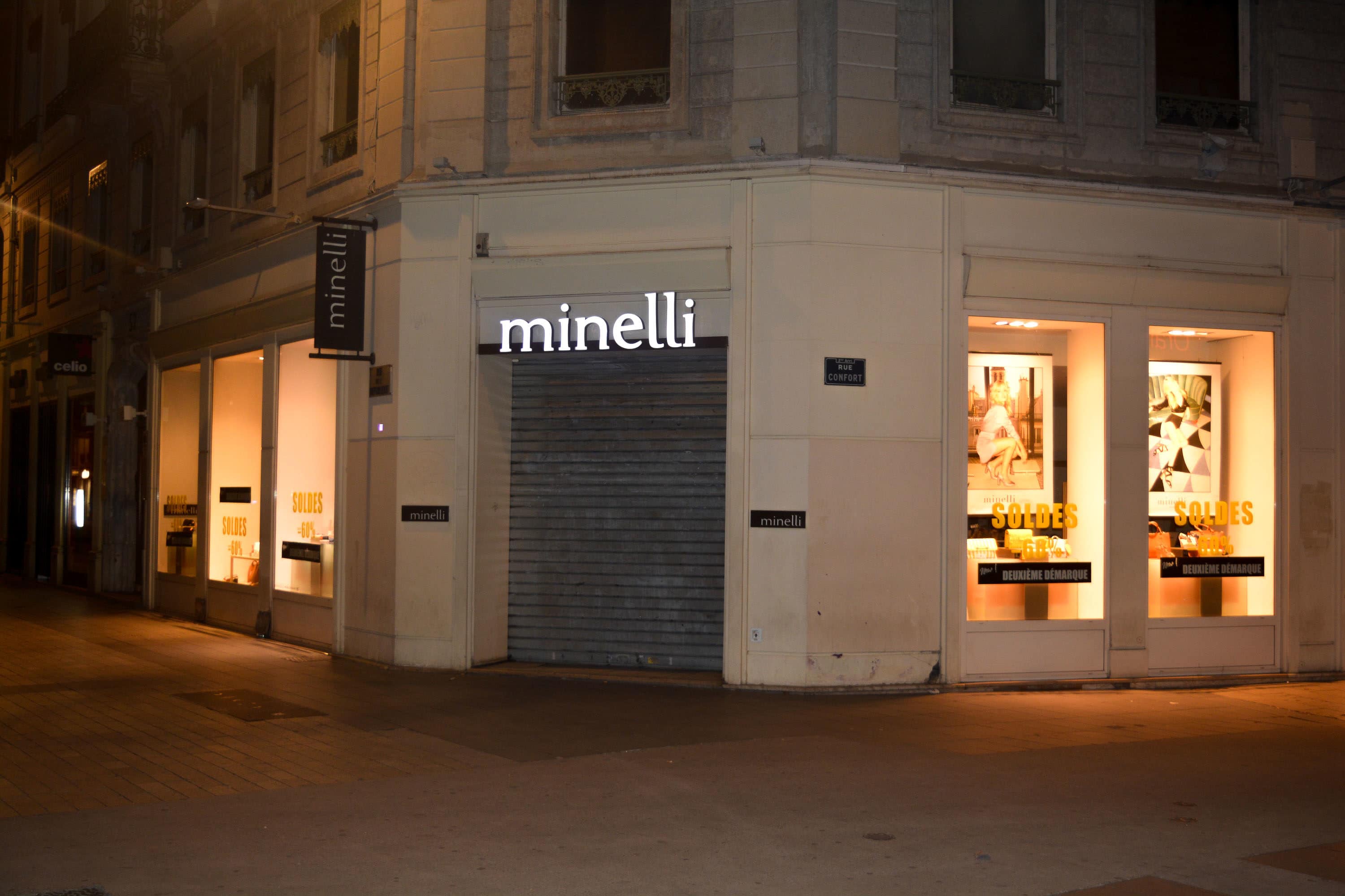 pollution lumineuse - magasin Minelli