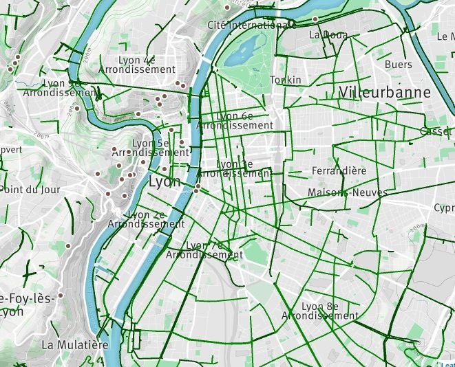 Le réseau cyclable de lyon-villeurbanne site : http://www.geovelo.fr/lyon