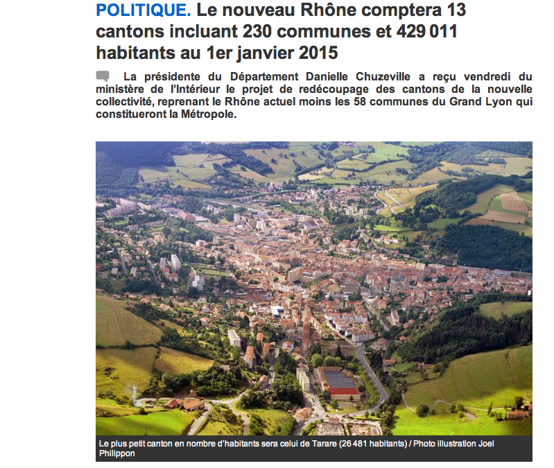 Découpage territorial : 13 cantons et 230 communes pour le nouveau Rhône en 2015