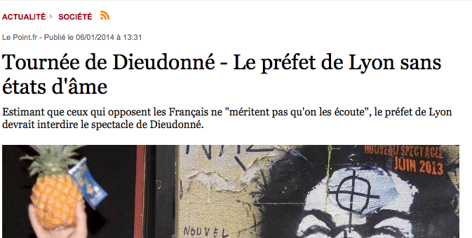 A Lyon, le préfet a déjà décidé d’interdire le prochain spectacle de Dieudonné