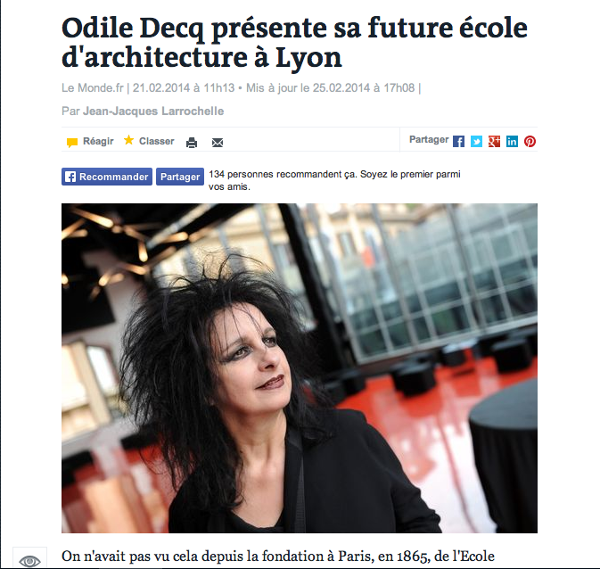 Le pari d’Odile Decq : lancer une nouvelle école privée d’architecture à Lyon