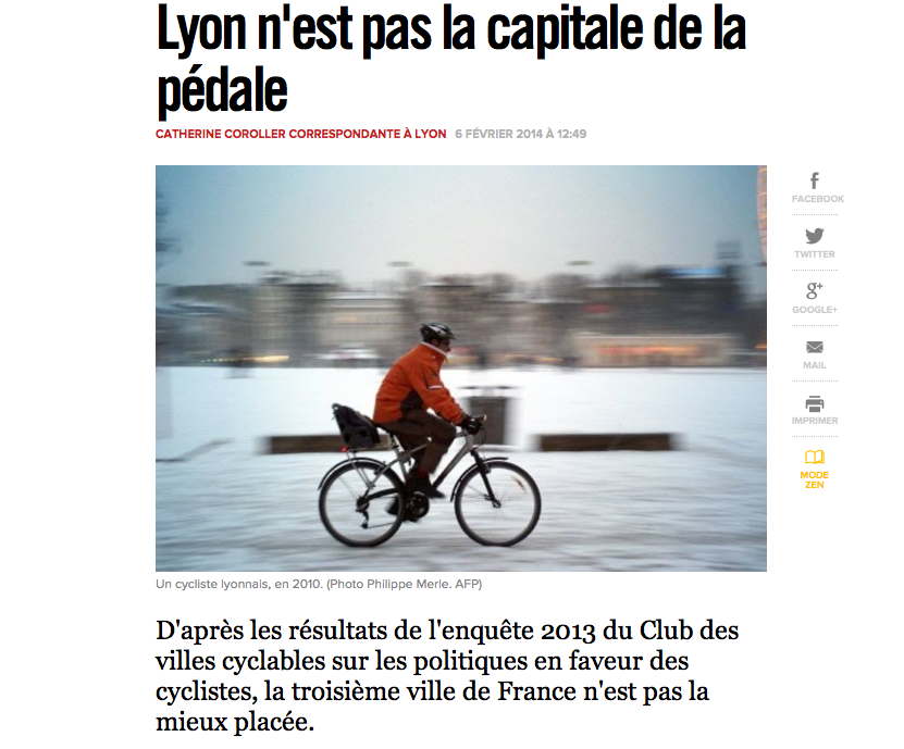 Politique du vélo : le Grand Lyon en queue de peloton