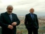 Gérard Collomb avec Christian Coulon, actuel maire du 8è arrondissement de Lyon, lors de la présentation des têtes de listes.