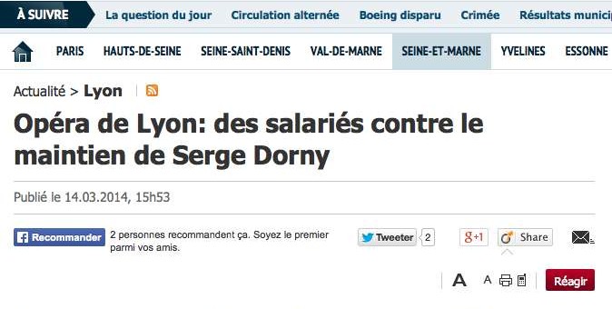 Un collectif de salariés contre le maintien de Serge Dorny à l’Opéra de Lyon