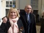 Gérard et Caroline Collomb, à la sortie de leur bureau de vote, dimanche 23 mars à Lyon. Crédit : Rue89Lyon