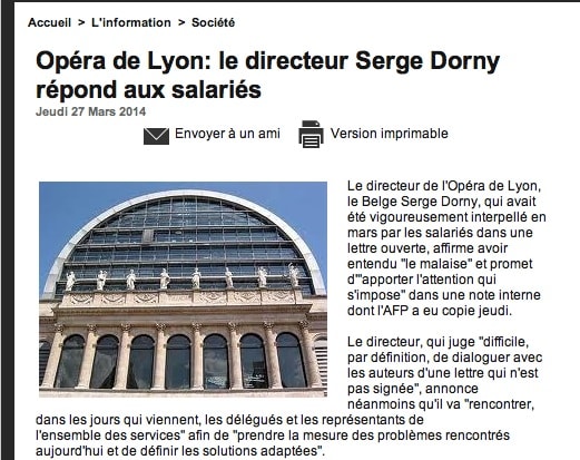 Crise à l’Opéra de Lyon : Serge Dorny répond aux salariés