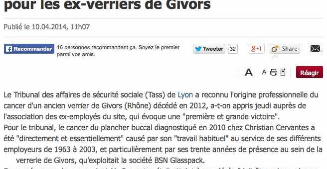 Verriers de Givors : première victoire dans leur combat pour faire reconnaître la maladie professionnelle