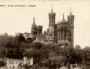 Carte postale ancienne de la basilique de Fourvière à Lyon. Sur cparama.com.